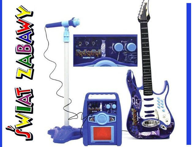 GITARA ELEKTRYCZNA WZMACNIACZ MIKROFON