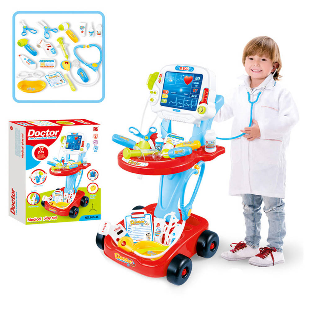 WÓZEK lekarski zestaw MAŁY doktor Efekty akcesoria