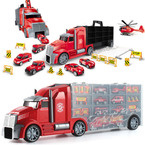 ZESTAW SAMOCHODZIKÓW STRAŻY POŻARNEJ + LAWETA Z WYRZUTNIĄ