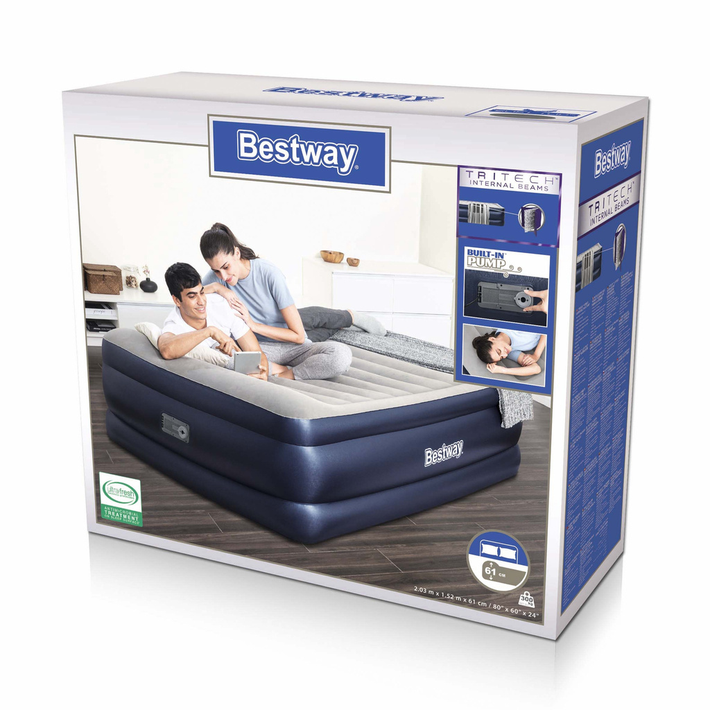 MATERAC ŁÓŻKO wbud POMPKA 203x152x61 BESTWAY 67690