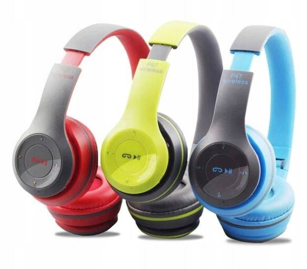 SŁUCHAWKI MP3 BEZPRZEWODOWE BLUETOOTH P47 MIKROFON Białe