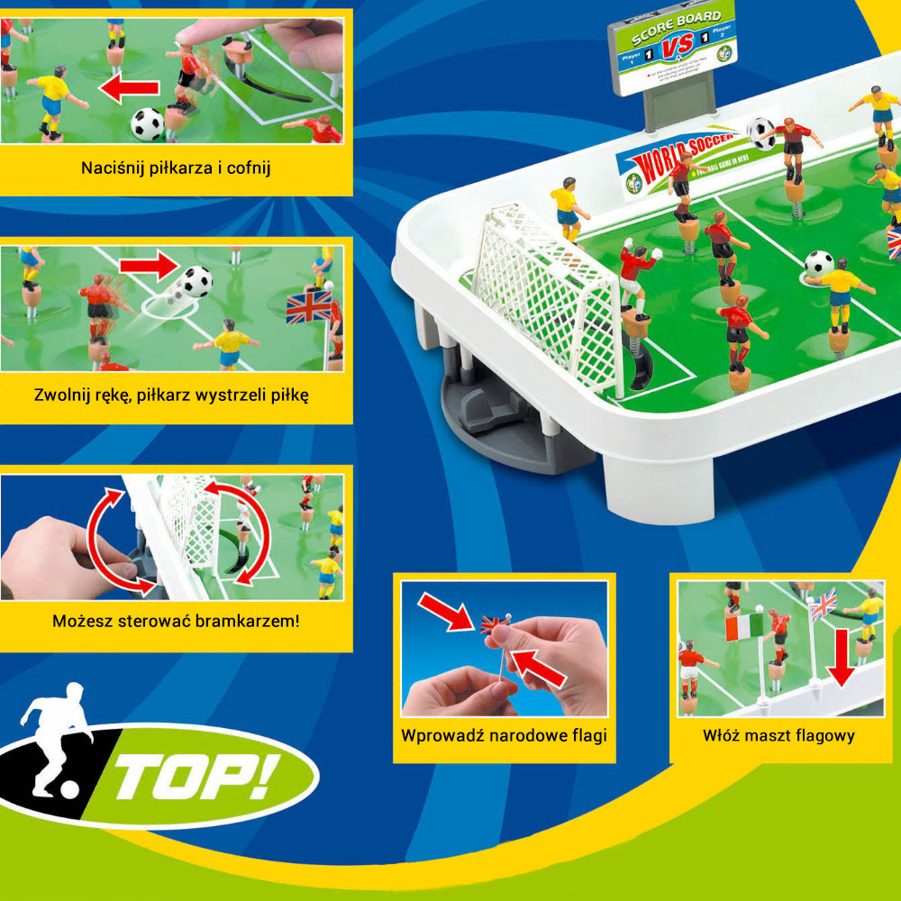 DUŻE PIŁKARZYKI SPRĘŻYNOWE XL 12 PIŁKARZY PIŁKA