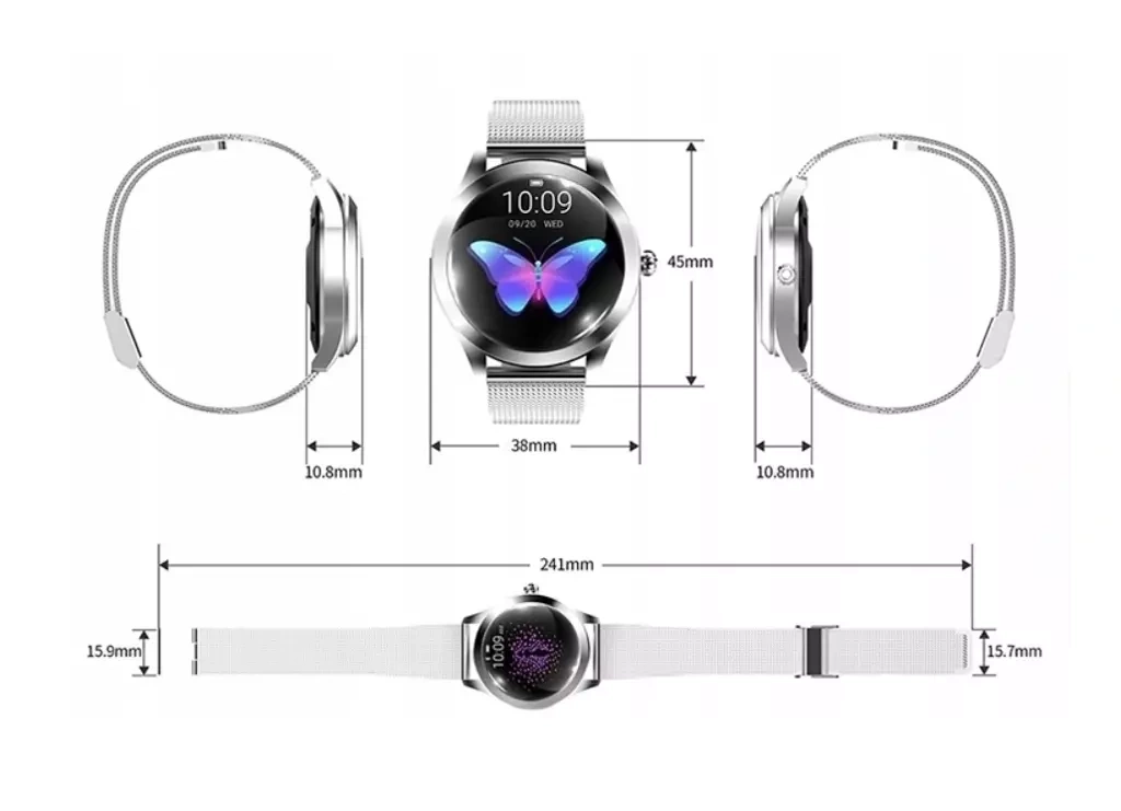 ZEGAREK DAMSKI SMARTWATCH ZŁOTY PULSOMETR KW10