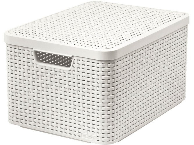KOSZYK RATTAN M CURVER z POKRYWĄ