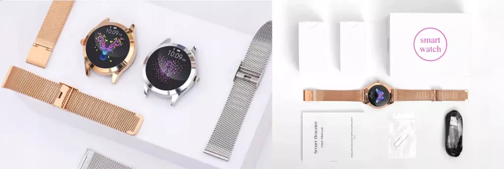 ZEGAREK DAMSKI SMARTWATCH ZŁOTY PULSOMETR KW10