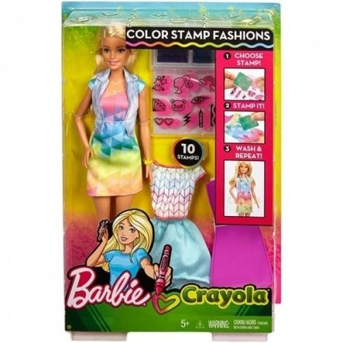 LALKA BARBIE CRAYOLA KOLOROWE STEMPLE