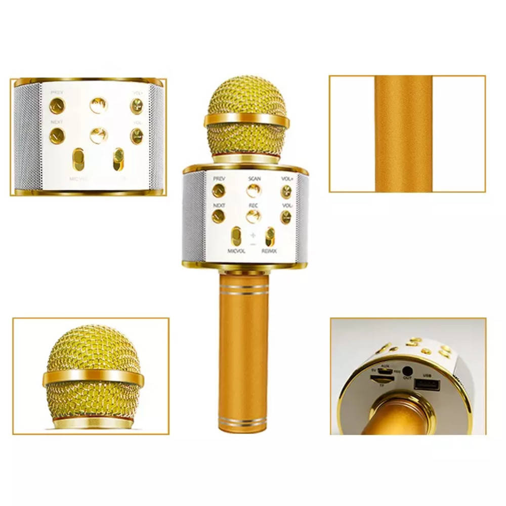 Mikrofon KARAOKE WS858 ZŁOTY