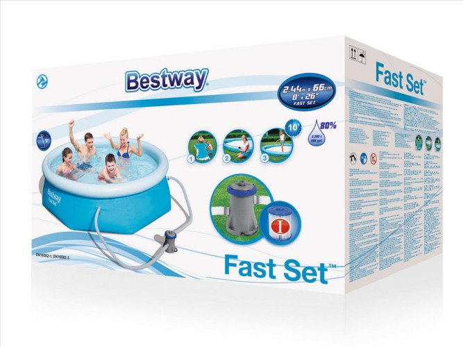8w1 BESTWAY 57268 BASEN ROZPOROWY + POMPA 244 x 66 cm