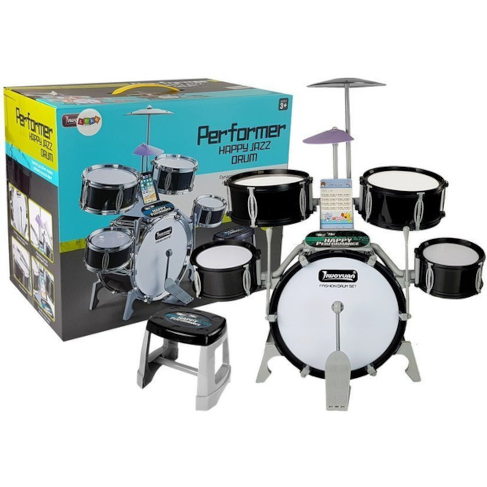 PERKUSJA 5 BĘBNÓW, TALERZ, TABORET