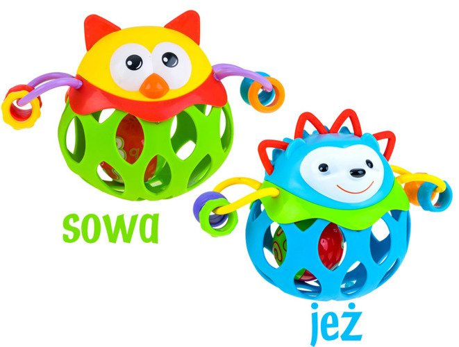 Grzechotka JEŻ GRYZAK Sowa miękka zabawka ZA1283