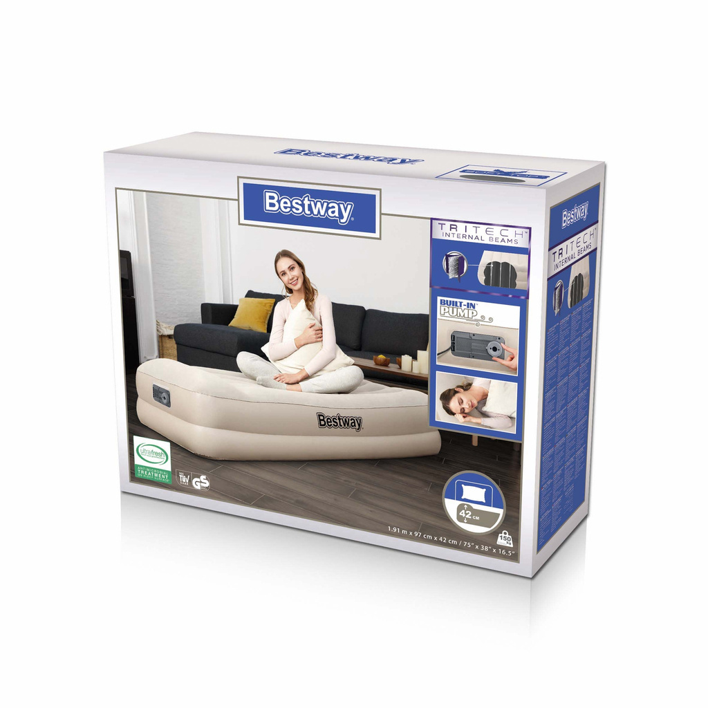 MATERAC DMUCHANY Z POMPKĄ 191x97x42 BESTWAY 67694