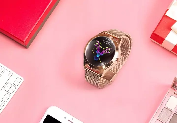 ZEGAREK DAMSKI SMARTWATCH ZŁOTY PULSOMETR KW10