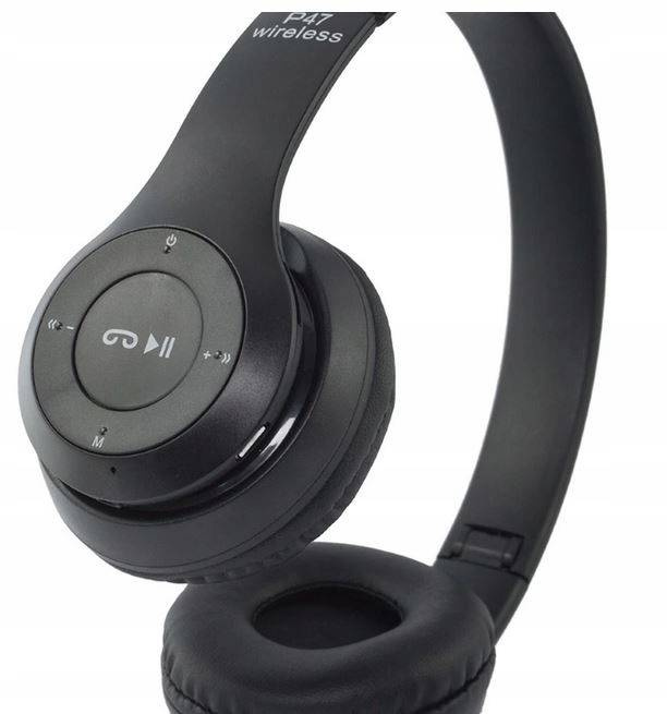 SŁUCHAWKI MP3 BEZPRZEWODOWE BLUETOOTH P47 MIKROFON Białe