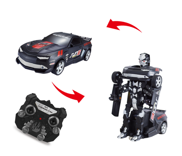 DUŻY ROBOT TRANSFORMER R/C czarny