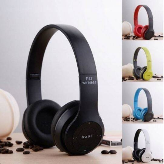 SŁUCHAWKI MP3 BEZPRZEWODOWE BLUETOOTH P47 MIKROFON Białe