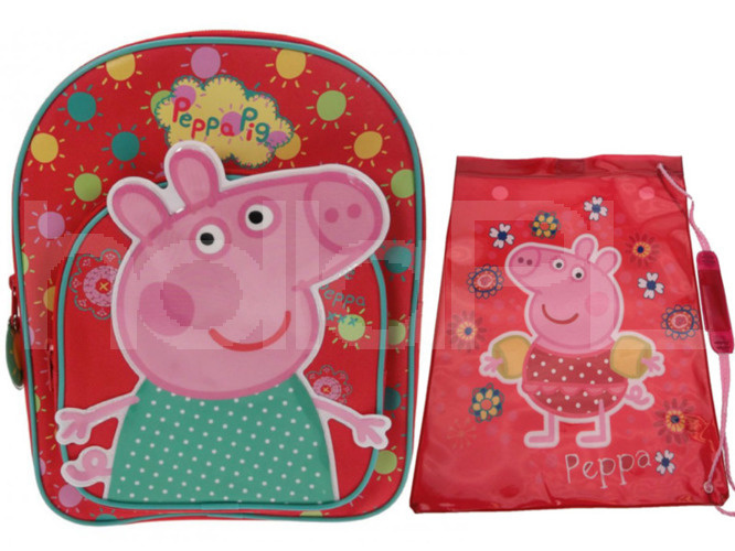 ŚWINKA PEPPA PLECACZEK + WOREK UK !!