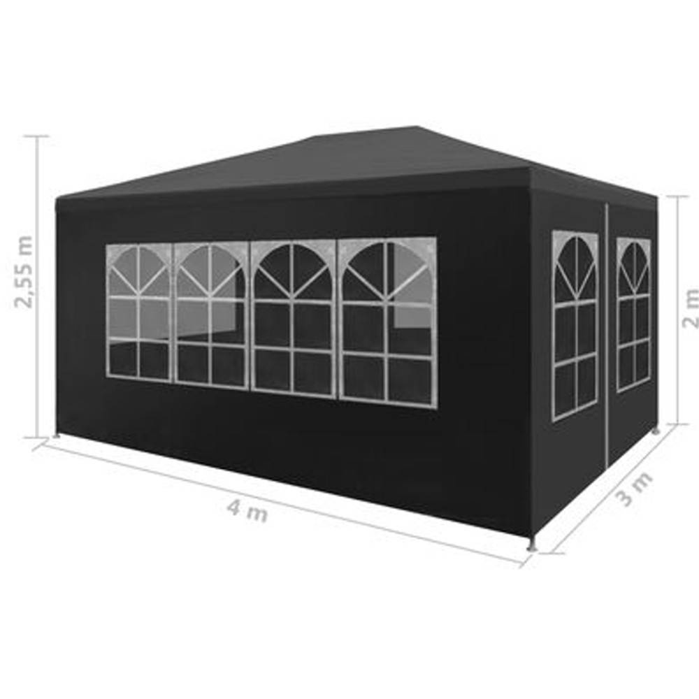 Pawilon PE 3x4 z 4 ściankami czarny