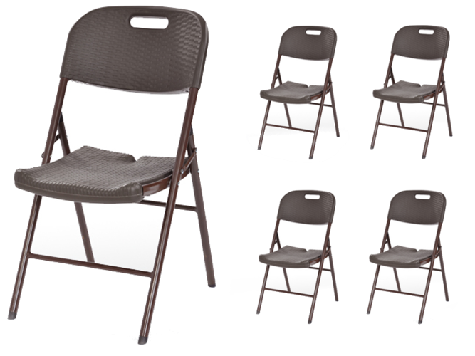 KRZESŁO SKŁADANE 4 SZTUKI RATTAN CATERINGOWE