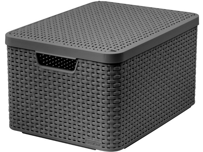 KOSZYK RATTAN M CURVER z POKRYWĄ