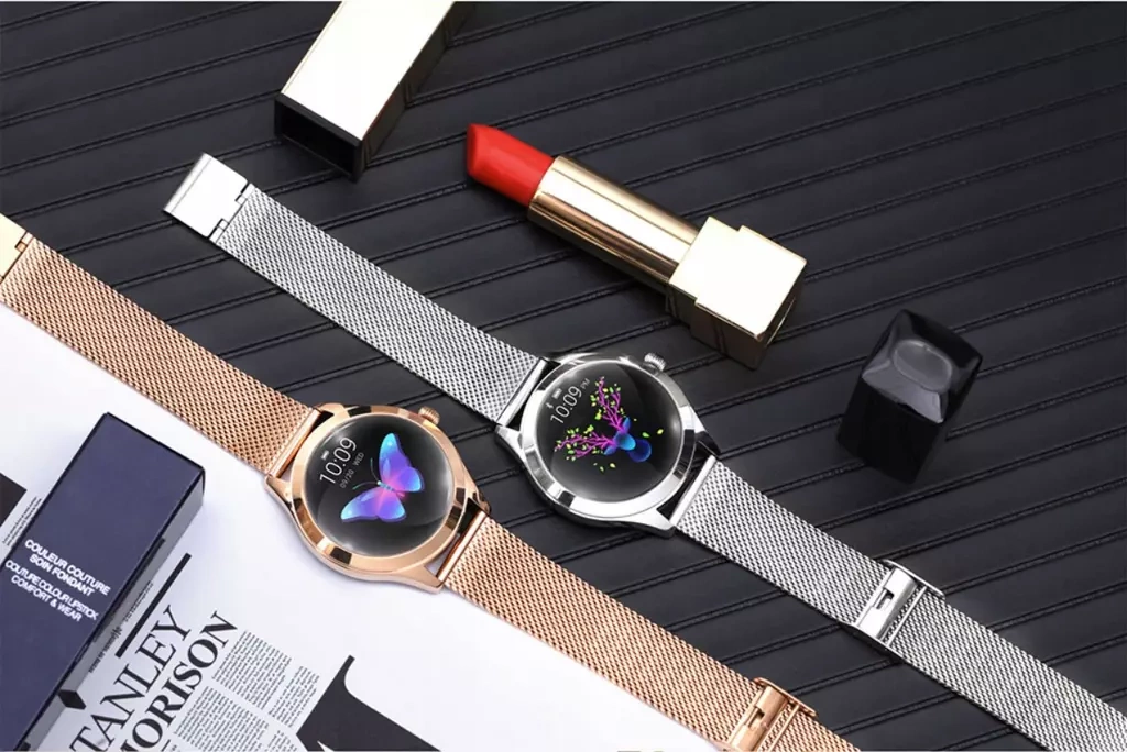 ZEGAREK DAMSKI SMARTWATCH ZŁOTY PULSOMETR KW10