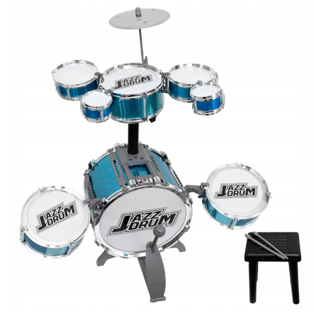 PERKUSJA 8 bębnów, talerz