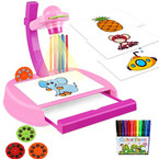 PROJEKTOR STOLIK z SZUFLADKĄ różówy