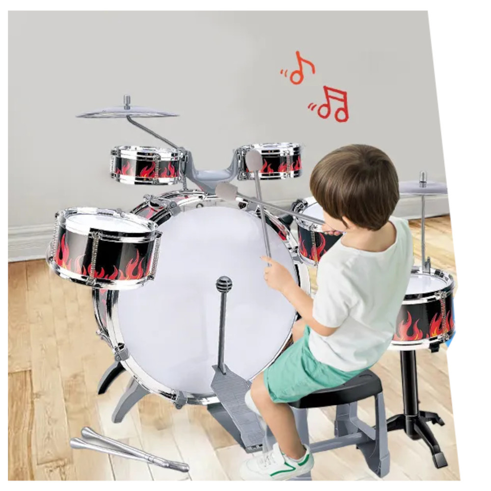 PERKUSJA 6 bębnów, 2 talerze