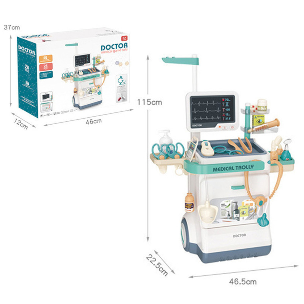 Duży WÓZEK lekarski 26 elementów