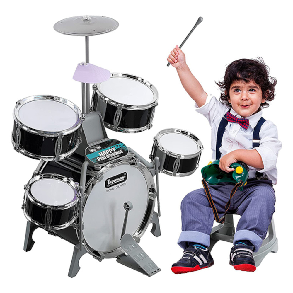 PERKUSJA 5 BĘBNÓW, TALERZ, TABORET