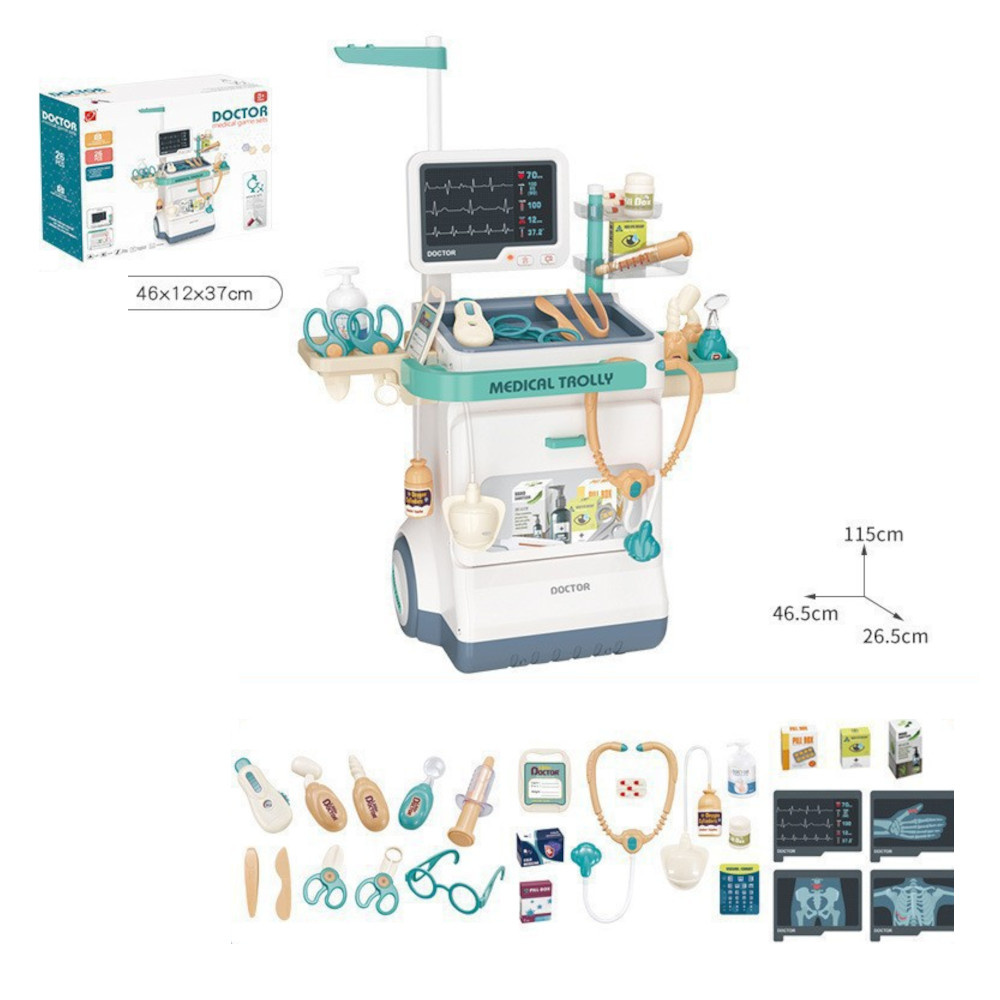 Duży WÓZEK lekarski 26 elementów