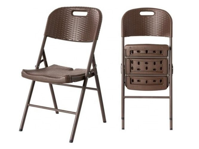 KRZESŁO SKŁADANE 4 SZTUKI RATTAN CATERINGOWE