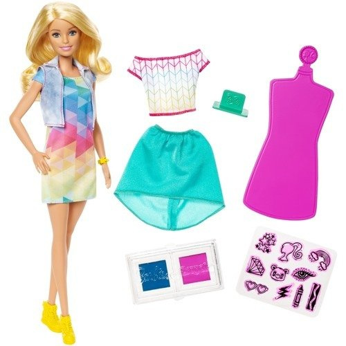 LALKA BARBIE CRAYOLA KOLOROWE STEMPLE