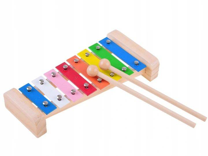 Drewniany zestaw instrumentów 4w1 do zabawy i nauka muzyki