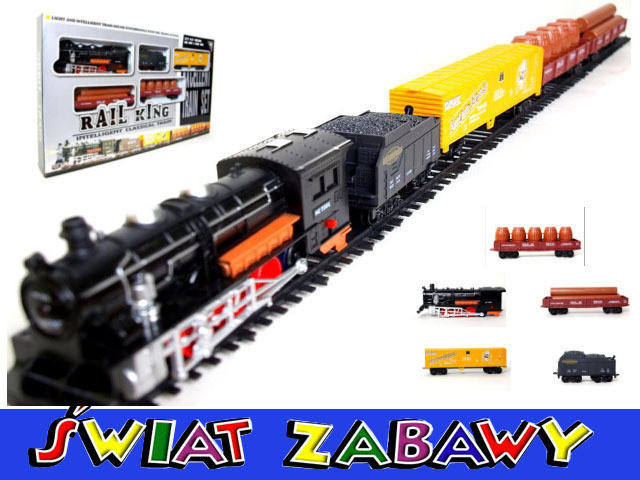 KOLEJKA ELEKTRYCZNA RAIL KING +4 WAGONY