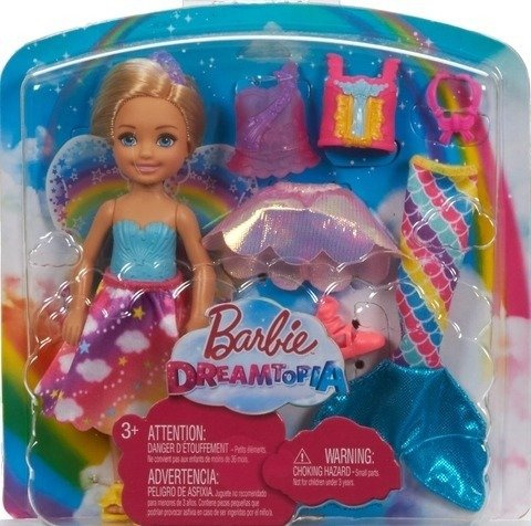 LALKA BARBIE CHELSEA BAŚNIOWA PRZEMIANA SYRENKA / WRÓŻKA / KSIĘŻNICZKA