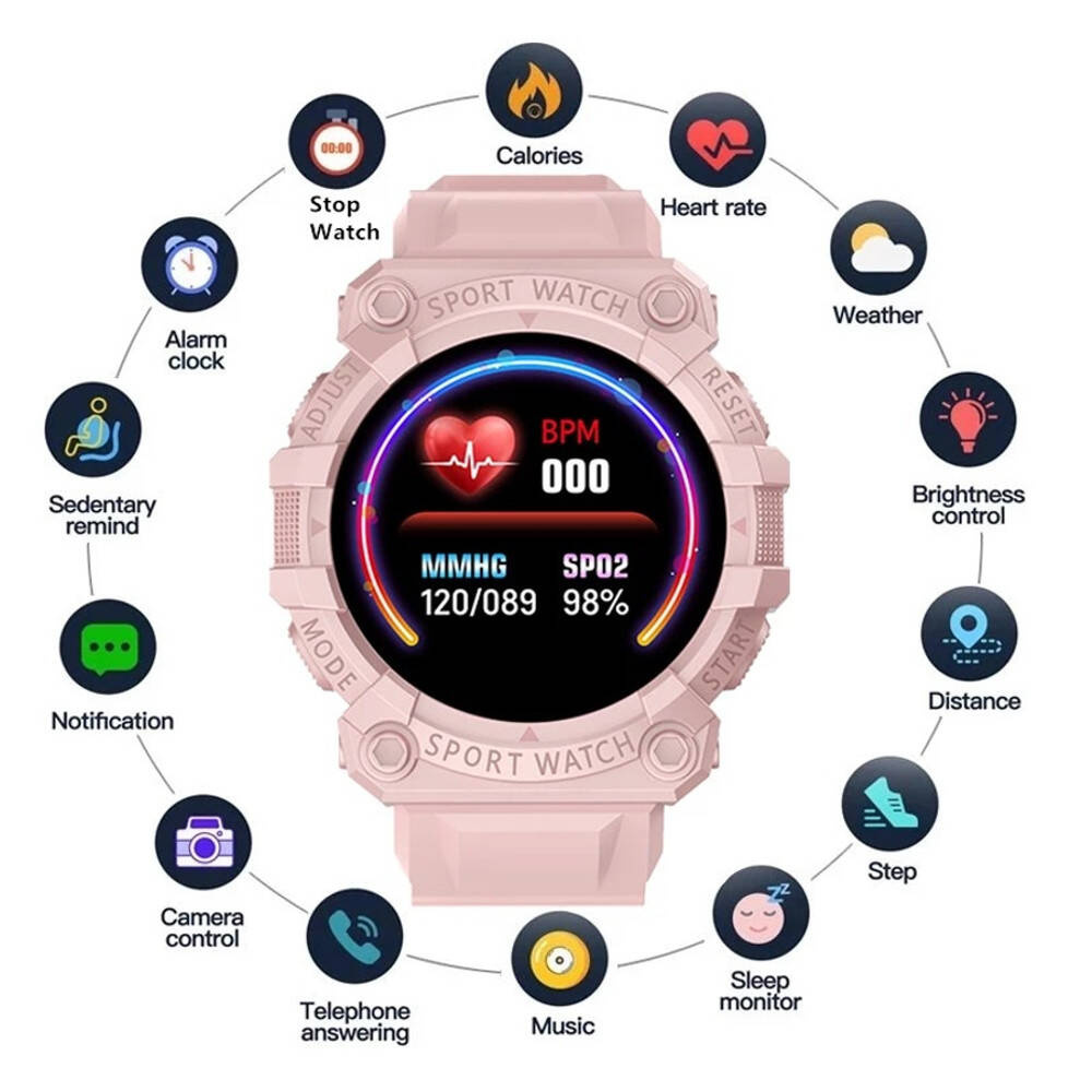 SMARTWATCH FD68 różowy